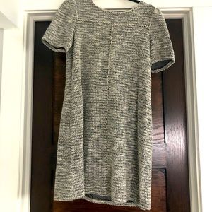 Loft gray and white textured dress